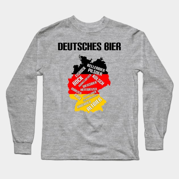 Deutsches Bier Dark Text Long Sleeve T-Shirt by HighBrowDesigns